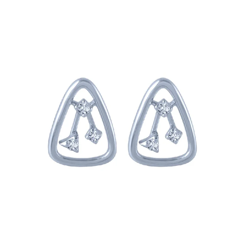 Rose Gold - Tone Geometric - Patterned Stud Earrings for a Modern and Trendy Look14k (585) White Gold And Diamond Stud Earrings For Women Rose Gold - Tone Geometric - Patterned Stud Earrings for a Modern and Trendy Look14k (585) White Gold And Diamond Stud Earrings For Women