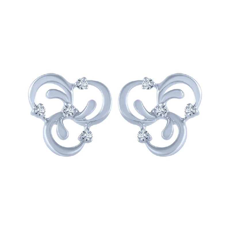 Leather - Inlaid Stud Earrings in Brown for a Rustic and Unique Design14k (585) White Gold And Diamond Stud Earrings For Women Leather - Inlaid Stud Earrings in Brown for a Rustic and Unique Design14k (585) White Gold And Diamond Stud Earrings For Women