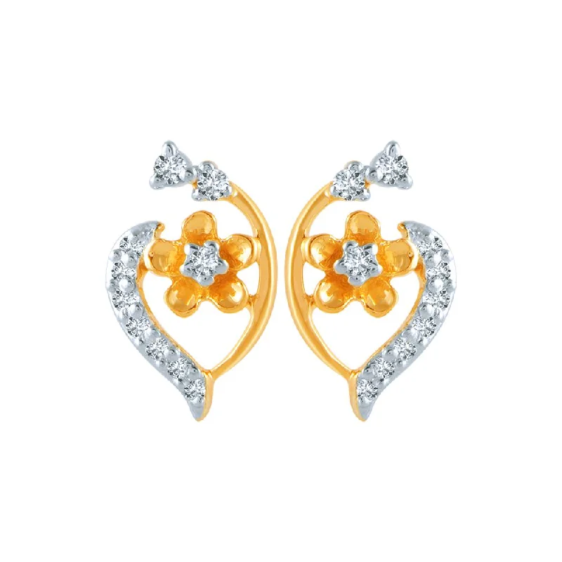 Adjustable - Back Crystal Stud Earrings in Clear for a Sparkling and Versatile Piece14k (585) Yellow Gold And Diamond Stud Earrings For Women Adjustable - Back Crystal Stud Earrings in Clear for a Sparkling and Versatile Piece14k (585) Yellow Gold And Diamond Stud Earrings For Women