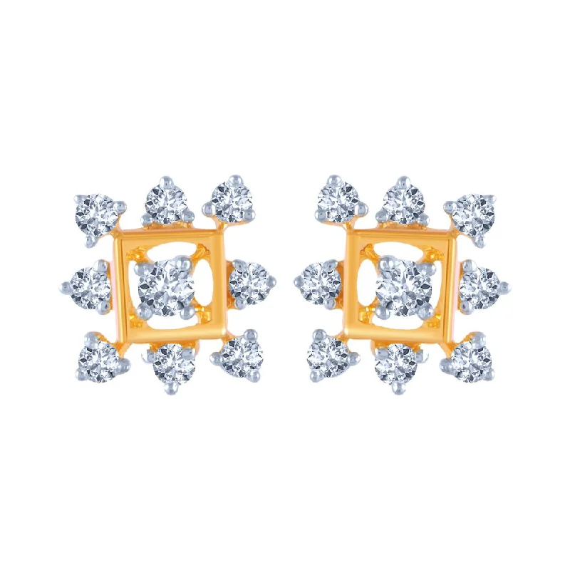 Two - Tone Gold and Silver Plated Clover Stud Earrings for a Lucky and Stylish Symbol14k (585) Yellow Gold And Diamond Stud Earrings For Women Two - Tone Gold and Silver Plated Clover Stud Earrings for a Lucky and Stylish Symbol14k (585) Yellow Gold And Diamond Stud Earrings For Women
