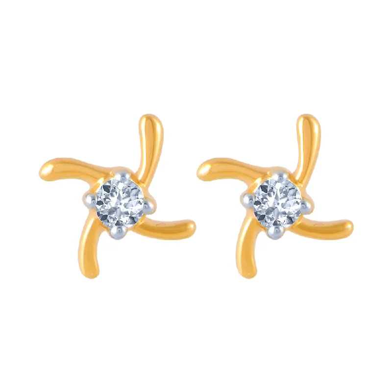 Two - Tone Gold and Silver Plated Clover Stud Earrings for a Lucky and Stylish Symbol14k (585) Yellow Gold And Diamond Stud Earrings For Women Two - Tone Gold and Silver Plated Clover Stud Earrings for a Lucky and Stylish Symbol14k (585) Yellow Gold And Diamond Stud Earrings For Women