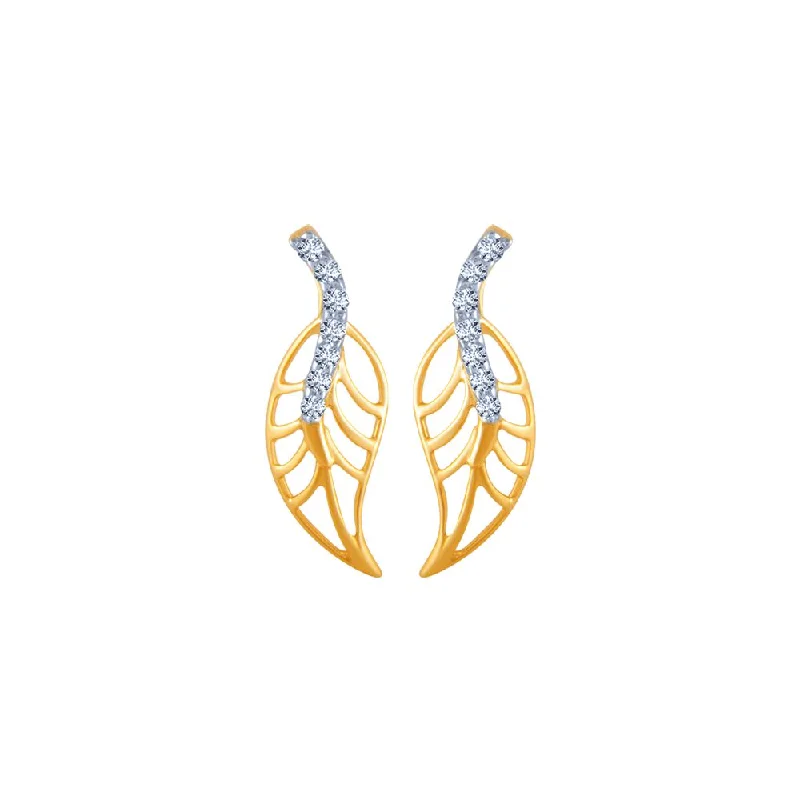 Cubic Zirconia - Encrusted Flower Stud Earrings in Pink for a Girly and Glamorous Accessory14k (585) Yellow Gold And Diamond Stud Earrings For Women Cubic Zirconia - Encrusted Flower Stud Earrings in Pink for a Girly and Glamorous Accessory14k (585) Yellow Gold And Diamond Stud Earrings For Women