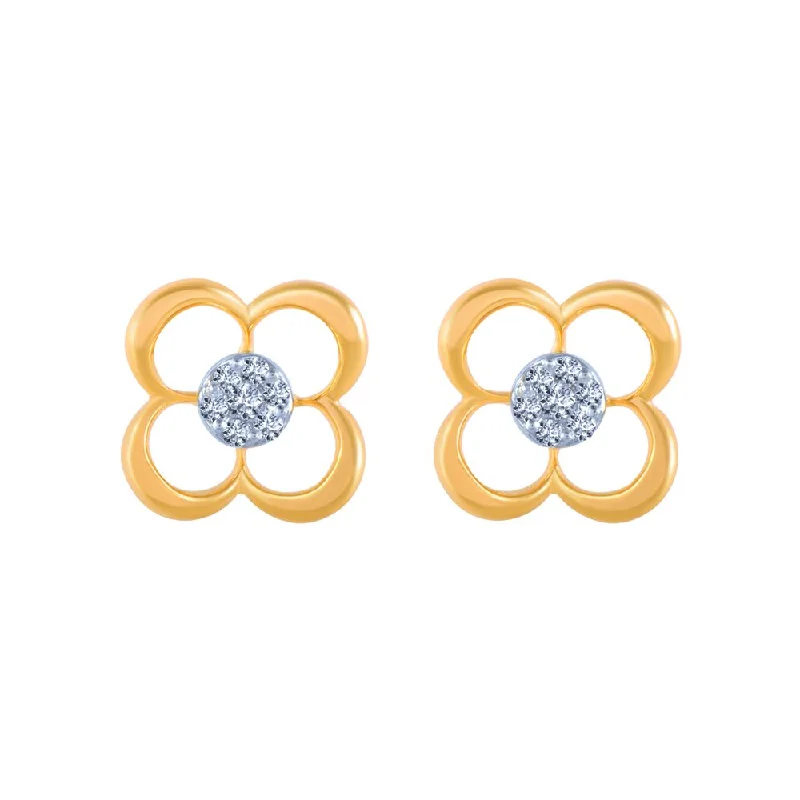 14K Gold Plated Heart - Shaped Stud Earrings for a Romantic and Feminine Look14k (585) Yellow Gold And Diamond Stud Earrings For Women 14K Gold Plated Heart - Shaped Stud Earrings for a Romantic and Feminine Look14k (585) Yellow Gold And Diamond Stud Earrings For Women