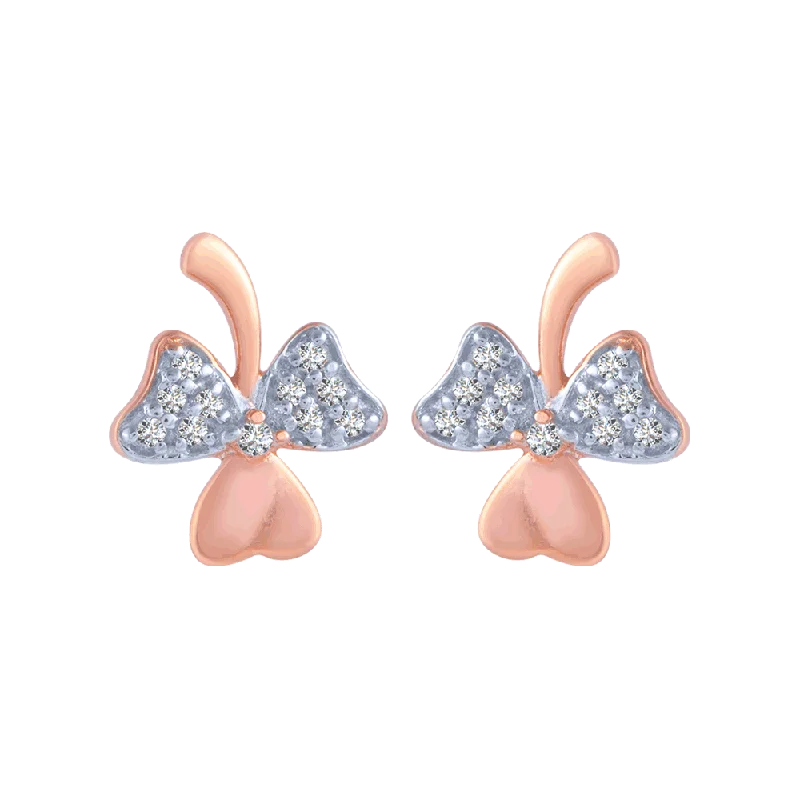 Two - Tone Gold and Silver Plated Clover Stud Earrings for a Lucky and Stylish Symbol14KT (585) Rose Gold And Diamond Stud Earrings For Women Two - Tone Gold and Silver Plated Clover Stud Earrings for a Lucky and Stylish Symbol14KT (585) Rose Gold And Diamond Stud Earrings For Women