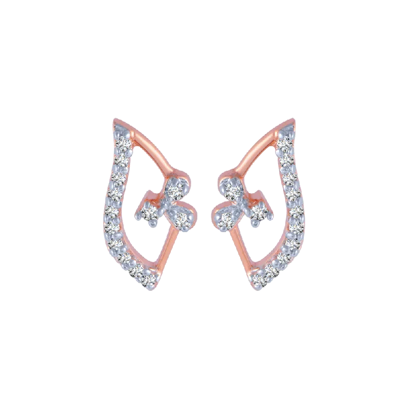 Rose Gold - Tone Geometric - Patterned Stud Earrings for a Modern and Trendy Look14KT (585) Rose Gold And Diamond Stud Earrings For Women Rose Gold - Tone Geometric - Patterned Stud Earrings for a Modern and Trendy Look14KT (585) Rose Gold And Diamond Stud Earrings For Women
