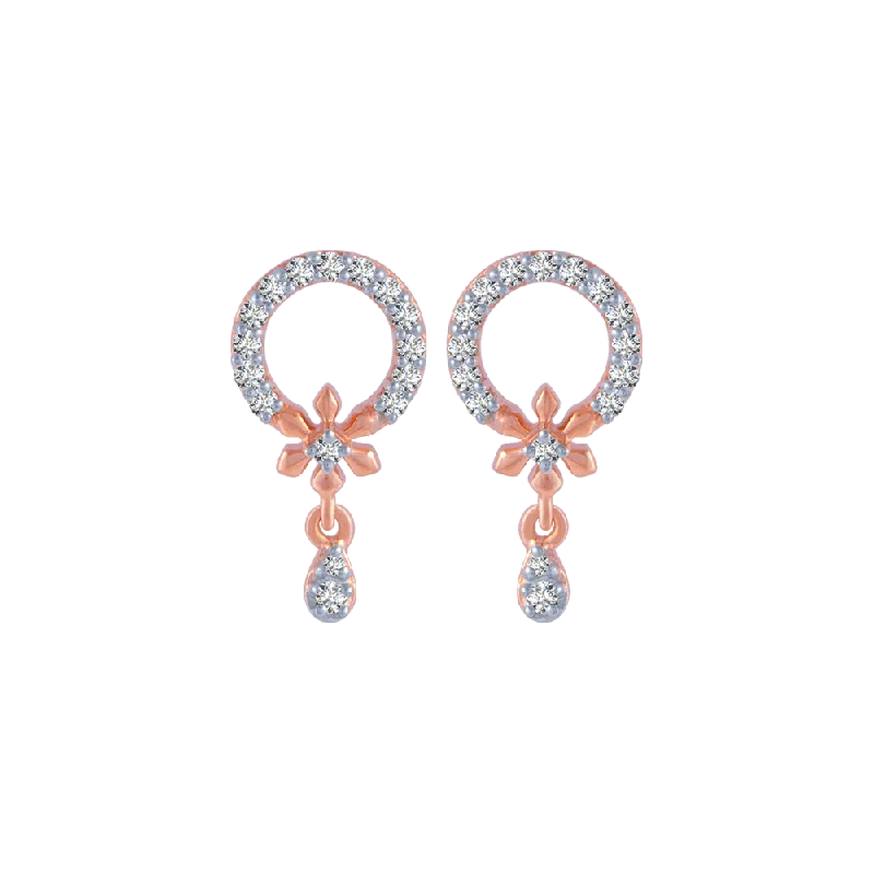 Adjustable - Back Crystal Stud Earrings in Clear for a Sparkling and Versatile Piece14KT (585) Rose Gold And Diamond Stud Earrings For Women Adjustable - Back Crystal Stud Earrings in Clear for a Sparkling and Versatile Piece14KT (585) Rose Gold And Diamond Stud Earrings For Women