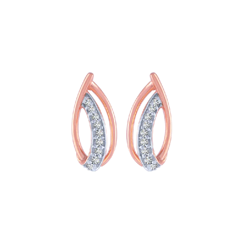 14K Gold Plated Heart - Shaped Stud Earrings for a Romantic and Feminine Look14KT (585) Rose Gold And Diamond Stud Earrings For Women 14K Gold Plated Heart - Shaped Stud Earrings for a Romantic and Feminine Look14KT (585) Rose Gold And Diamond Stud Earrings For Women