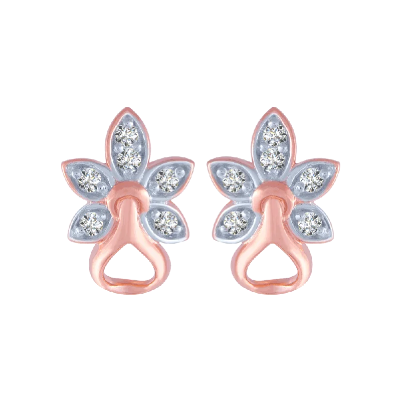 Rose Gold - Tone Geometric - Patterned Stud Earrings for a Modern and Trendy Look14KT (585) Rose Gold And Diamond Stud Earrings For Women Rose Gold - Tone Geometric - Patterned Stud Earrings for a Modern and Trendy Look14KT (585) Rose Gold And Diamond Stud Earrings For Women