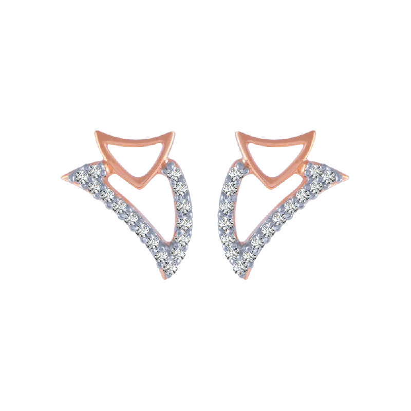 Matte - Finish Titanium Hexagon Stud Earrings for a Sleek and Contemporary Style14KT (585) Rose Gold And Diamond Stud Earrings For Women Matte - Finish Titanium Hexagon Stud Earrings for a Sleek and Contemporary Style14KT (585) Rose Gold And Diamond Stud Earrings For Women