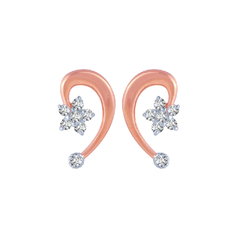 Glow - in - the - Dark Star Stud Earrings for a Mysterious and Night - Time - Friendly Accessory14KT (585) Rose Gold And Diamond Stud Earrings For Women