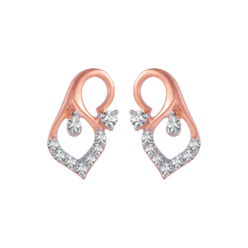 Rose Gold - Tone Geometric - Patterned Stud Earrings for a Modern and Trendy Look14KT (585) Rose Gold And Diamond Stud Earrings For Women Rose Gold - Tone Geometric - Patterned Stud Earrings for a Modern and Trendy Look14KT (585) Rose Gold And Diamond Stud Earrings For Women