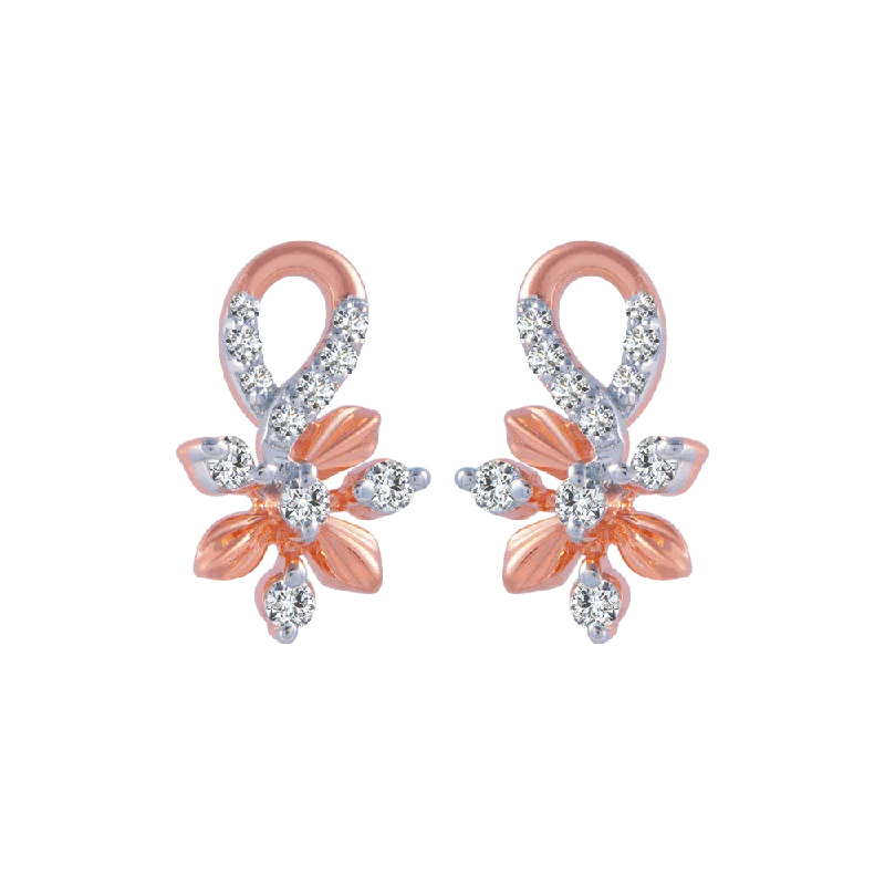 Matte - Finish Titanium Hexagon Stud Earrings for a Sleek and Contemporary Style14KT (585) Rose Gold And Diamond Stud Earrings For Women Matte - Finish Titanium Hexagon Stud Earrings for a Sleek and Contemporary Style14KT (585) Rose Gold And Diamond Stud Earrings For Women