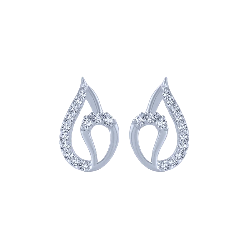 Hypoallergenic Sterling Silver Star - Studded Stud Earrings for Sensitive Ears14KT (585) White Gold And Diamond Stud Earrings For Women Hypoallergenic Sterling Silver Star - Studded Stud Earrings for Sensitive Ears14KT (585) White Gold And Diamond Stud Earrings For Women