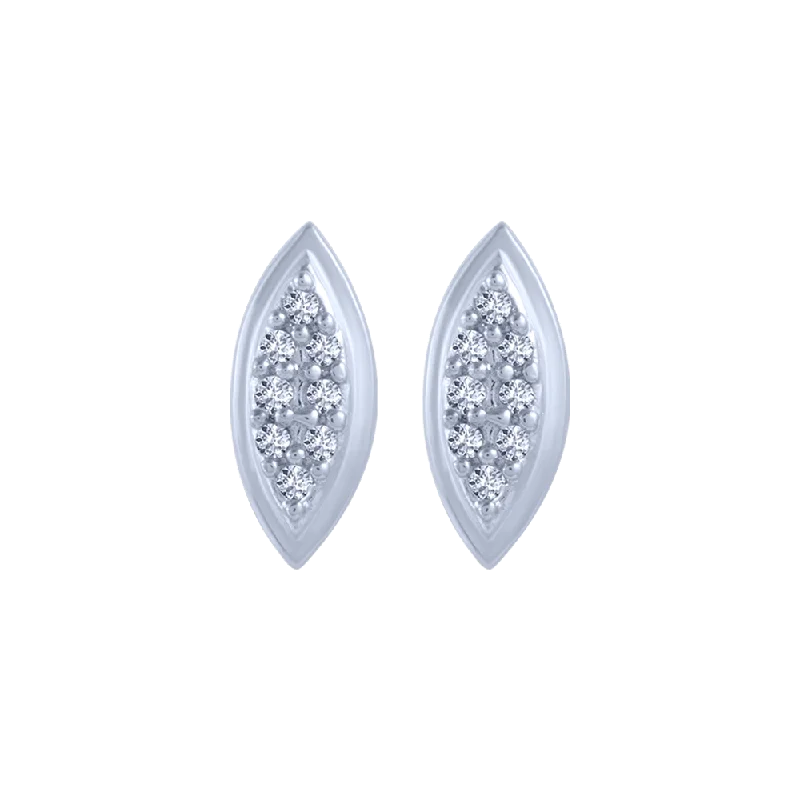 Adjustable - Back Crystal Stud Earrings in Clear for a Sparkling and Versatile Piece14KT (585) White Gold And Diamond Stud Earrings For Women Adjustable - Back Crystal Stud Earrings in Clear for a Sparkling and Versatile Piece14KT (585) White Gold And Diamond Stud Earrings For Women