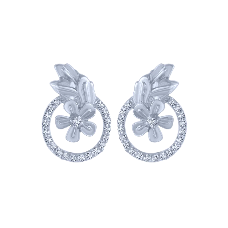 14K Gold Plated Heart - Shaped Stud Earrings for a Romantic and Feminine Look14KT (585) White Gold And Diamond Stud Earrings For Women 14K Gold Plated Heart - Shaped Stud Earrings for a Romantic and Feminine Look14KT (585) White Gold And Diamond Stud Earrings For Women