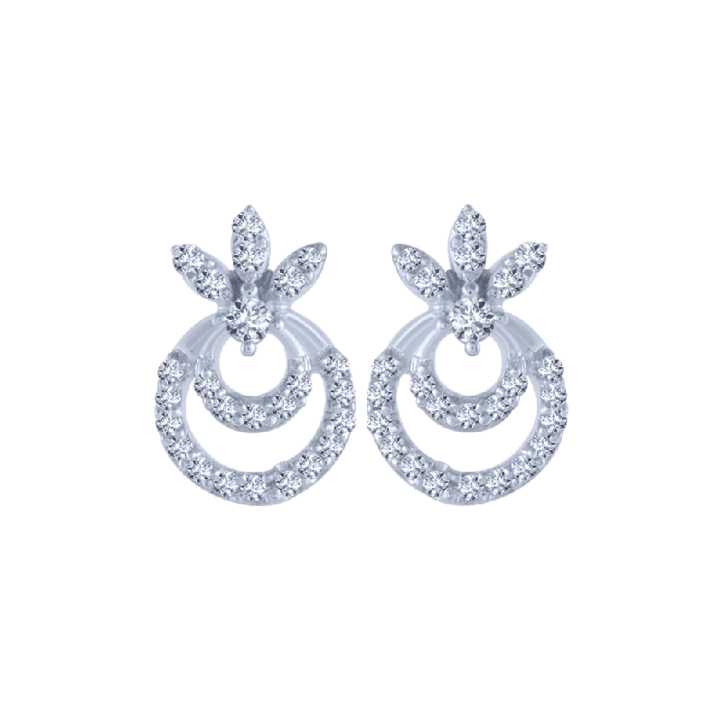Vintage - Inspired Filigree - Worked Stud Earrings in Gold - Tone for an Antique Aesthetic14KT (585) White Gold And Diamond Stud Earrings For Women Vintage - Inspired Filigree - Worked Stud Earrings in Gold - Tone for an Antique Aesthetic14KT (585) White Gold And Diamond Stud Earrings For Women