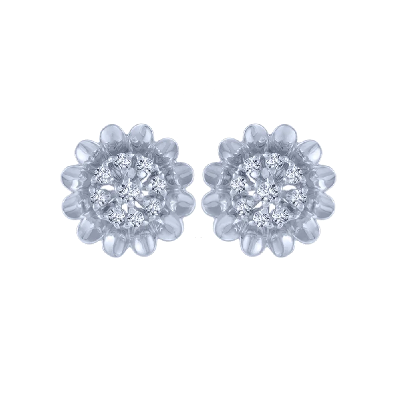 Matte - Finish Titanium Hexagon Stud Earrings for a Sleek and Contemporary Style14KT (585) White Gold And Diamond Stud Earrings For Women Matte - Finish Titanium Hexagon Stud Earrings for a Sleek and Contemporary Style14KT (585) White Gold And Diamond Stud Earrings For Women