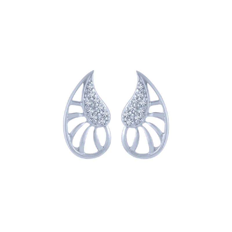 14K Gold Plated Heart - Shaped Stud Earrings for a Romantic and Feminine Look14KT (585) White Gold And Diamond Stud Earrings For Women 14K Gold Plated Heart - Shaped Stud Earrings for a Romantic and Feminine Look14KT (585) White Gold And Diamond Stud Earrings For Women