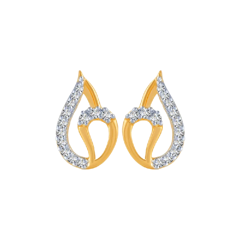 14K Gold Plated Heart - Shaped Stud Earrings for a Romantic and Feminine Look14KT (585) Yellow Gold And Diamond Stud Earrings For Women 14K Gold Plated Heart - Shaped Stud Earrings for a Romantic and Feminine Look14KT (585) Yellow Gold And Diamond Stud Earrings For Women