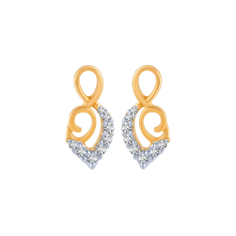 Magnetic - Back Stud Earrings in Black for Easy and Comfortable Wear14KT (585) Yellow Gold And Diamond Stud Earrings For Women Magnetic - Back Stud Earrings in Black for Easy and Comfortable Wear14KT (585) Yellow Gold And Diamond Stud Earrings For Women