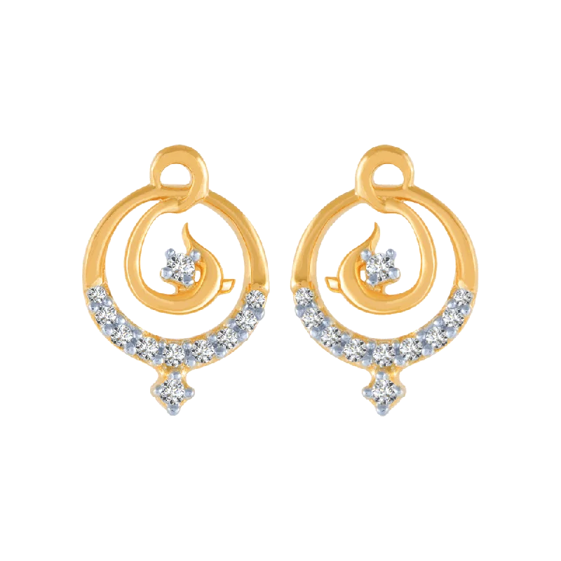 Rose Gold - Tone Geometric - Patterned Stud Earrings for a Modern and Trendy Look14KT (585) Yellow Gold And Diamond Stud Earrings For Women Rose Gold - Tone Geometric - Patterned Stud Earrings for a Modern and Trendy Look14KT (585) Yellow Gold And Diamond Stud Earrings For Women