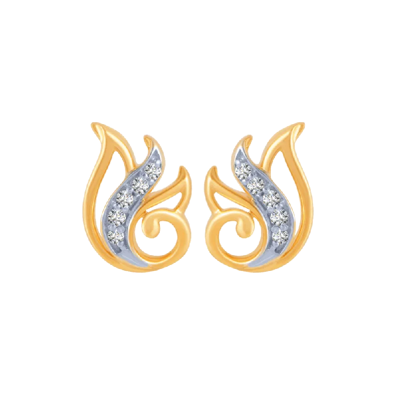 14K Gold Plated Heart - Shaped Stud Earrings for a Romantic and Feminine Look14KT (585) Yellow Gold And Diamond Stud Earrings For Women 14K Gold Plated Heart - Shaped Stud Earrings for a Romantic and Feminine Look14KT (585) Yellow Gold And Diamond Stud Earrings For Women