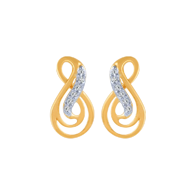 14K Gold Plated Heart - Shaped Stud Earrings for a Romantic and Feminine Look14KT (585) Yellow Gold And Diamond Stud Earrings For Women 14K Gold Plated Heart - Shaped Stud Earrings for a Romantic and Feminine Look14KT (585) Yellow Gold And Diamond Stud Earrings For Women