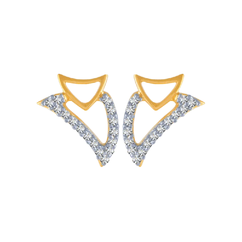Rose Gold - Tone Geometric - Patterned Stud Earrings for a Modern and Trendy Look14KT (585) Yellow Gold And Diamond Stud Earrings For Women Rose Gold - Tone Geometric - Patterned Stud Earrings for a Modern and Trendy Look14KT (585) Yellow Gold And Diamond Stud Earrings For Women