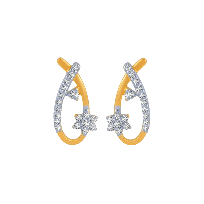 Vintage - Inspired Filigree - Worked Stud Earrings in Gold - Tone for an Antique Aesthetic14KT (585) Yellow Gold And Diamond Stud Earrings For Women Vintage - Inspired Filigree - Worked Stud Earrings in Gold - Tone for an Antique Aesthetic14KT (585) Yellow Gold And Diamond Stud Earrings For Women