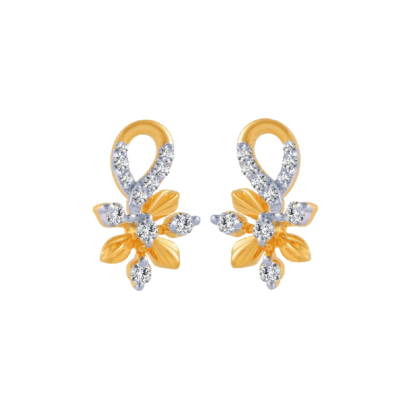 Rose Gold - Tone Geometric - Patterned Stud Earrings for a Modern and Trendy Look14KT (585) Yellow Gold And Diamond Stud Earrings For Women Rose Gold - Tone Geometric - Patterned Stud Earrings for a Modern and Trendy Look14KT (585) Yellow Gold And Diamond Stud Earrings For Women