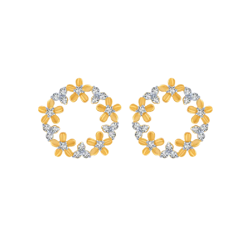Vintage - Inspired Filigree - Worked Stud Earrings in Gold - Tone for an Antique Aesthetic14KT (585) Yellow Gold And Solitaire Stud Earrings For Women Vintage - Inspired Filigree - Worked Stud Earrings in Gold - Tone for an Antique Aesthetic14KT (585) Yellow Gold And Solitaire Stud Earrings For Women